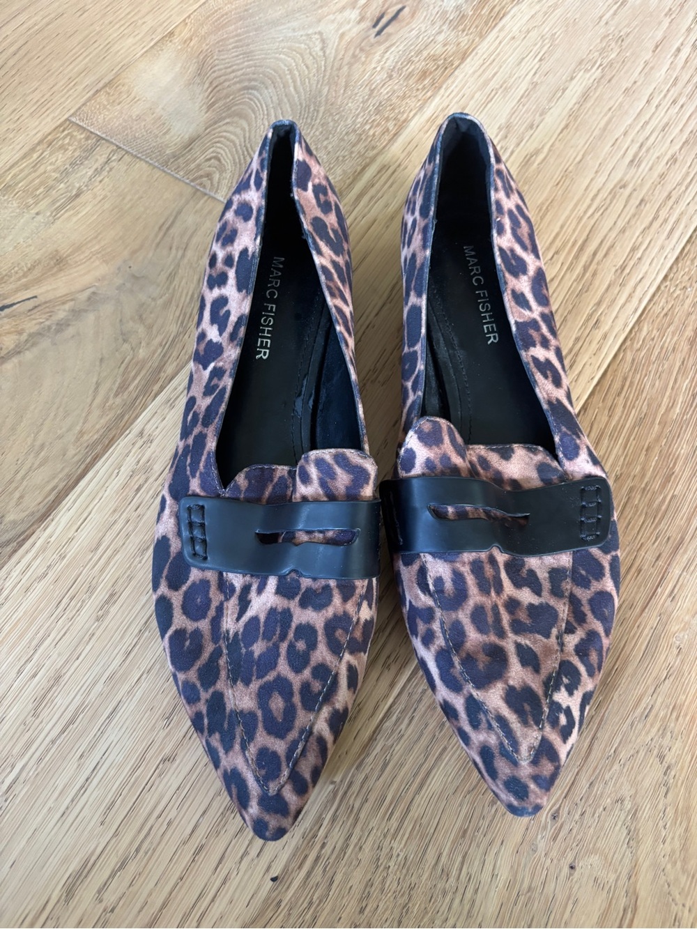 Marc Fisher pointed toe leopard print penny loafers womens 8 - Picture 3 of 6